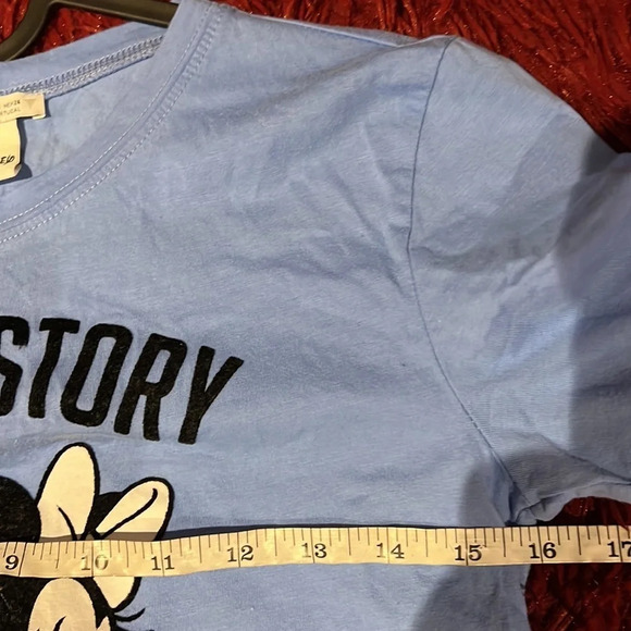 Zara  Disney Blue L.A Love story Minnie Mouse T-Shirt Sz S - Picture 8 of 12